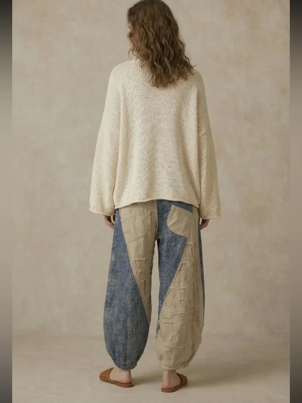 🌟SALE🌟Textured Grid Patch Balloon Pants - Picture 4 of 6